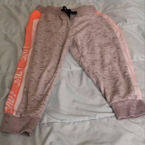 Bobby Brooks  Womens Pants Grey White Pink LOVE Side Stripes